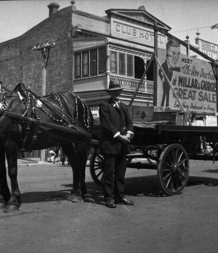 David Lloyd with Horse and Wagon in parade