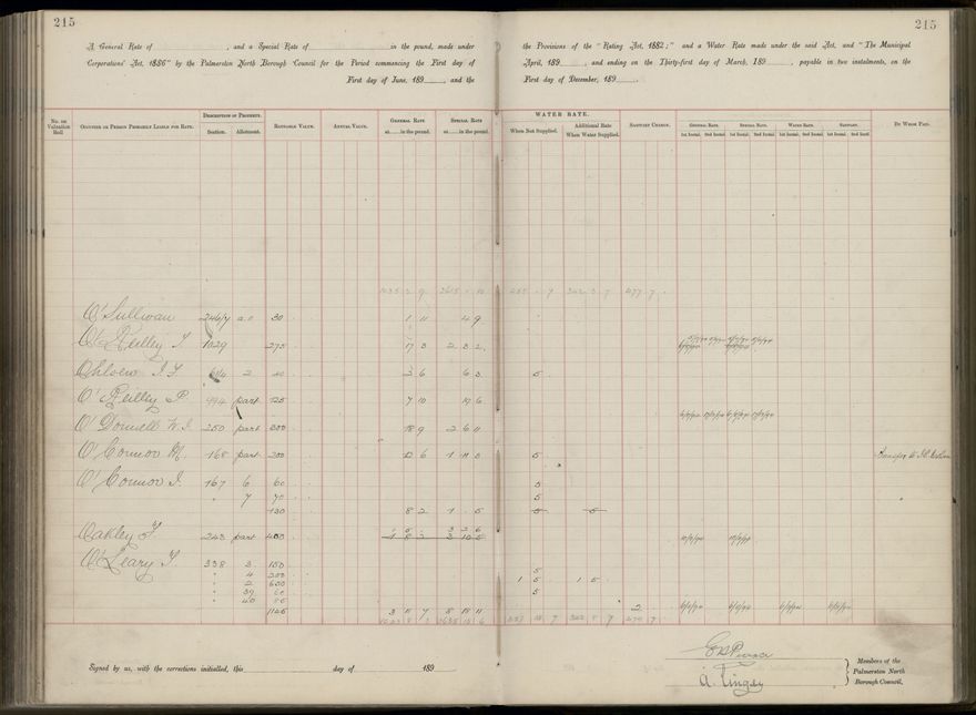 Palmerston North Rate Book, 1893 - 1896, 220