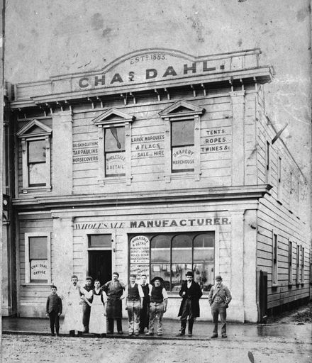 Charles Dahl's canvas factory, and employees