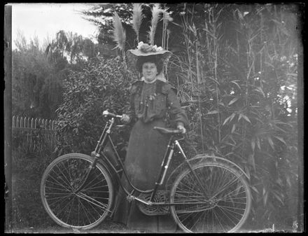 Unidentified Woman with Bicycle