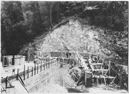 Construction of the Spillway of the Lower Turitea Dam
