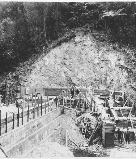 Construction of the Spillway of the Lower Turitea Dam