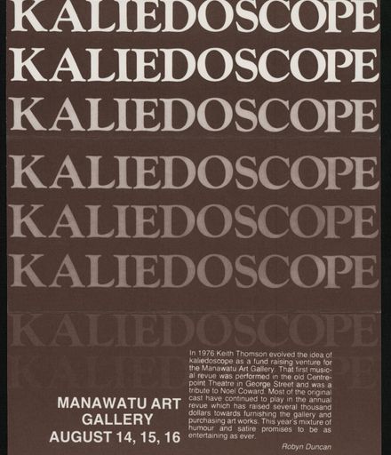 Manawatu Art Gallery revue flyer