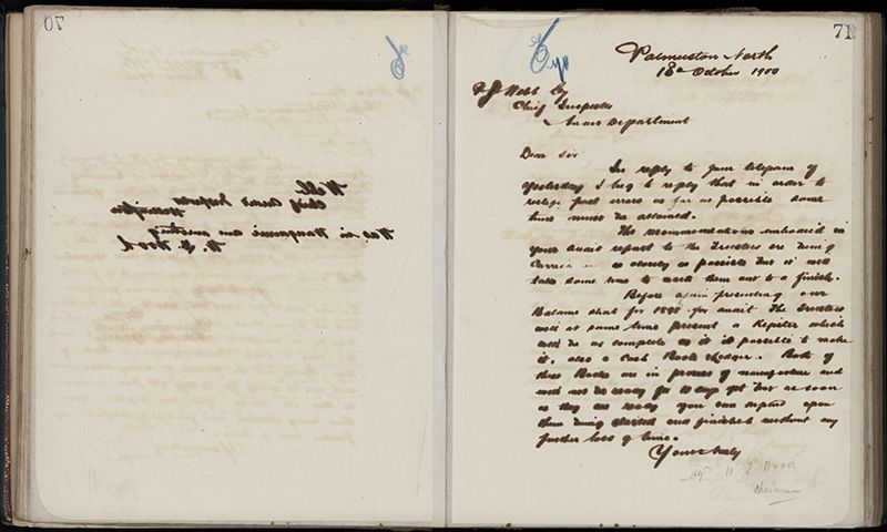 Outwards Correspondence of the Palmerston North Cemetery Trustees, 1898 -1902 98