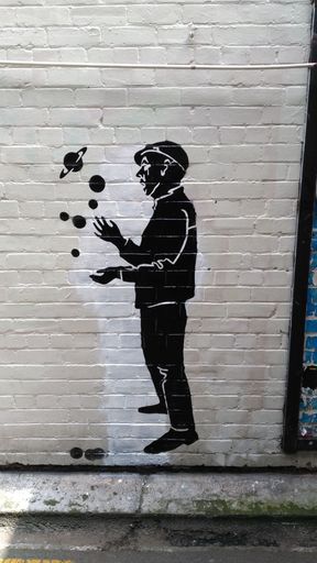 Mike Newman, the Juggling Man on a wall in Berrymans Lane - Resource cover image