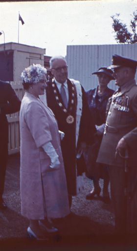 The Queen Mother presents the Squadron Standard to the RNZAF No. 75 Squadron