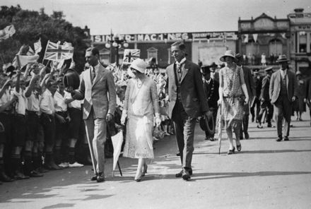 The Duke and Duchess of York greet a crowd in the Square