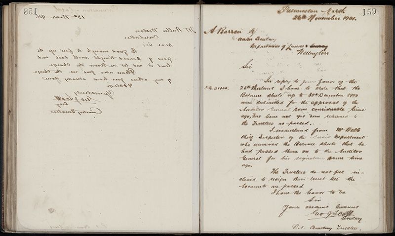 Outwards Correspondence of the Palmerston North Cemetery Trustees, 1898 -1902 186