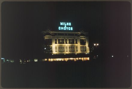 Milne and Choyce department store by night