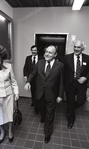 Prime Minister Rob Muldoon opens the National Mutual building
