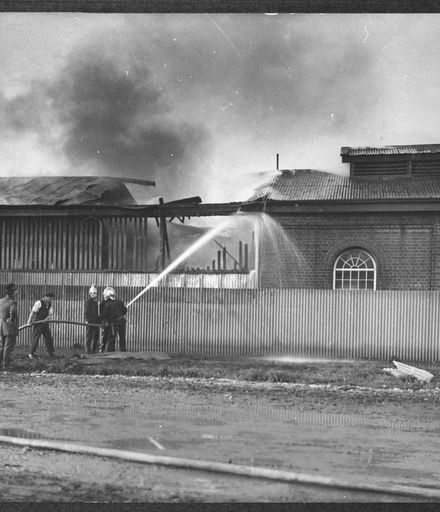 Fire Brigade at Gasworks Storehouse Fire