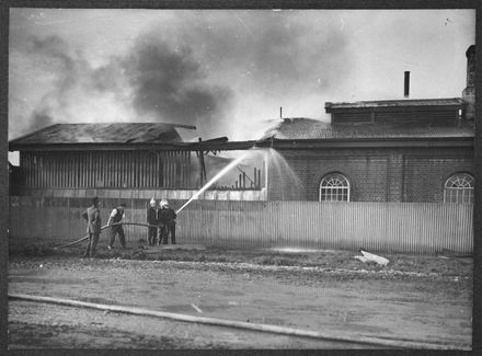 Fire Brigade at Gasworks Storehouse Fire