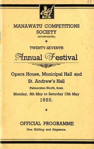 Manawatū Competitions Society, Offical Programme, Twenty-Seventh Annual Festival