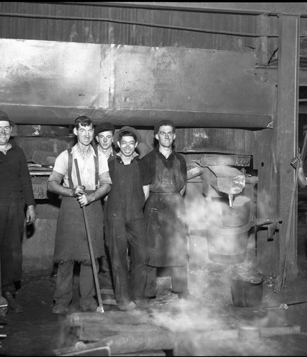 Workmen casting at A F Martin Ltd, 648-660 Main Street
