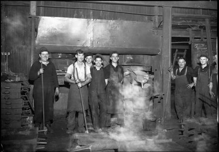 Workmen casting at A F Martin Ltd, 648-660 Main Street
