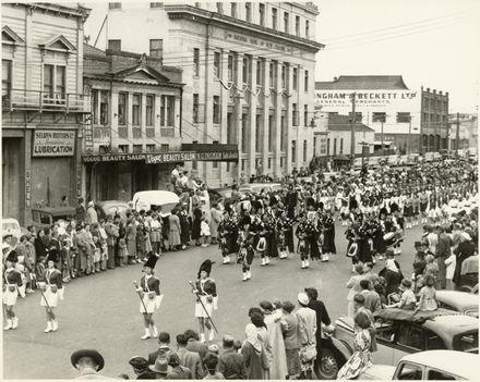 Pipe Band and Marching Girls, Palmerston North 75th jubilee