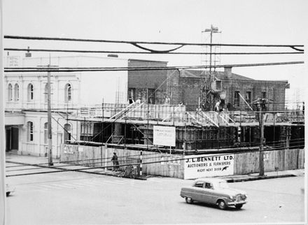 Construction of the New Zealand Insurance Company Building, corner of King Street and Rangitikei Street