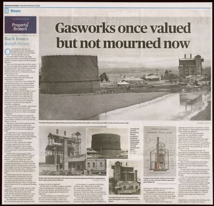Back Issues:  Gasworks once valued but not mourned now