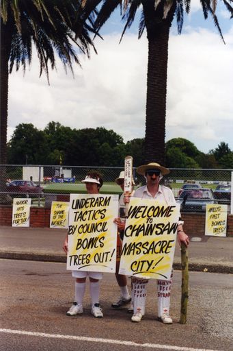 Avenue Action protestors with placards