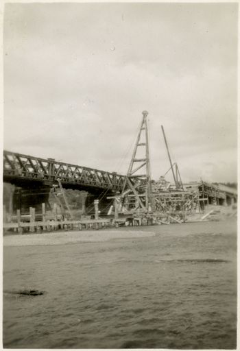 Pile-driver for Construction of the second Fitzherbert Bridge