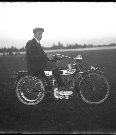 Man on Motorcycle, "The Bradbury"