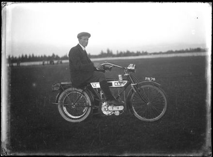 Man on Motorcycle, "The Bradbury"