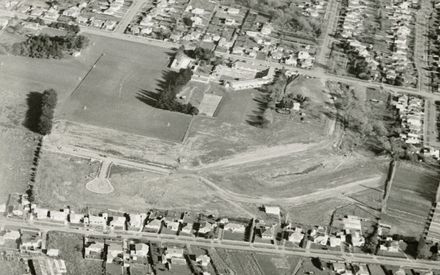 Aerial view of Hokowhitu School and surrounding area