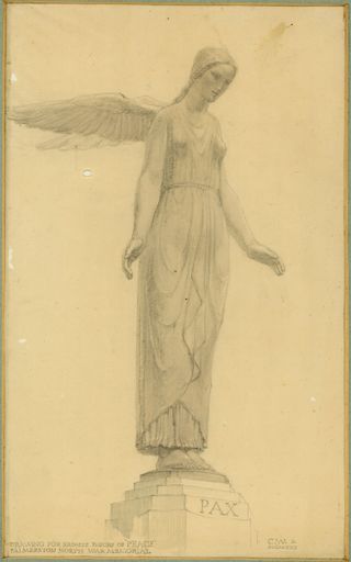 Sketch of Memorial Design by Charles Wheeler - Bronze Figure of Peace