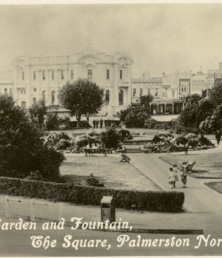 Palmerston North Souvenir Photo Cards - "Rock Garden and Fountain, The Square"