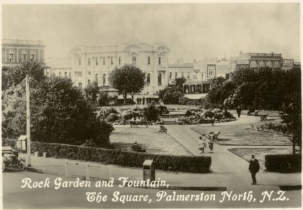 Palmerston North Souvenir Photo Cards - "Rock Garden and Fountain, The Square"