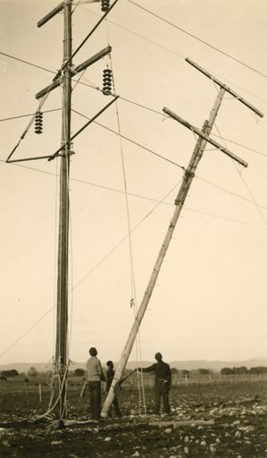 Workmen Repairing Power Lines - Mangahao Electric Power Scheme
