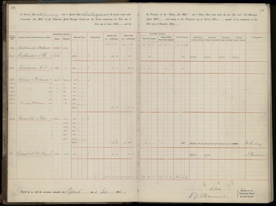 Palmerston North Rate Book, 1893 - 1896, 21