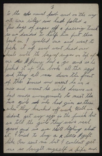 Letter from Stewart Grammer to his family in Bainesse 3