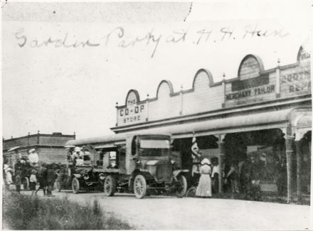 Foster's Boarding House, Co-op Store and Lyon's Tailor Shop - Douglas Square, Rongotea