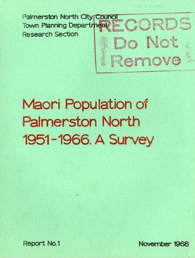 Māori Population of Palmerston North 1951-1966: A Survey