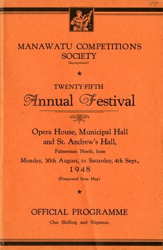Manawatū Competitions Society, Official Programme, Twenty-Fifth Annual Festival - Resource cover image