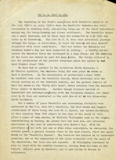 History of C M Ross Ltd, Woodville Branch