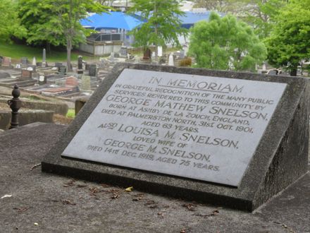 Gravestone of George and Louisa Snelson