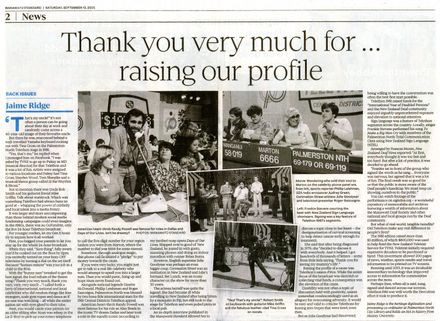 Back Issues:  Thank you very much for ...raising our profile