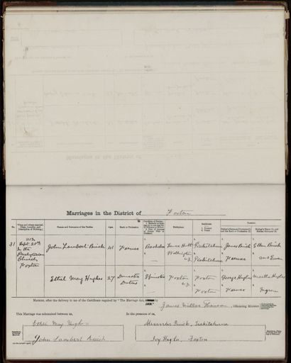 Marriage register 1909- 1927