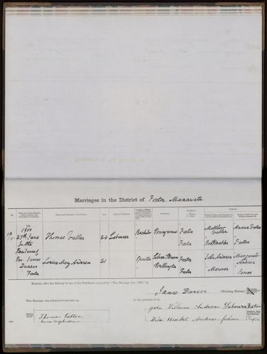 Marriage register 1894 - 1905