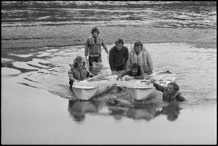 Jaycees' Raft Race: Won by Valuation Department Crew