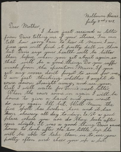 Letter home from Len Argyle