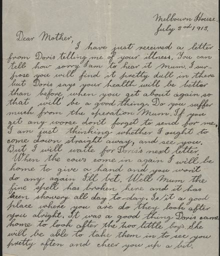 Letter home from Len Argyle