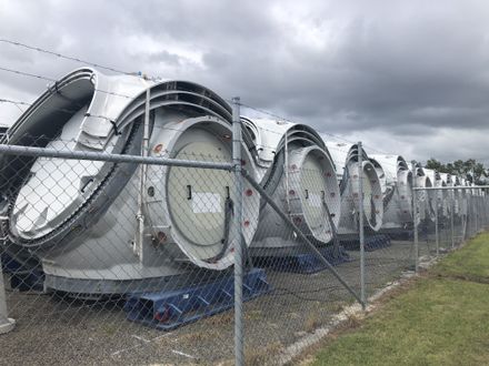 Turitea Wind Farm parts in storage