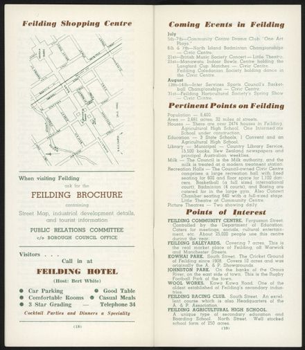 Visitors Guide Palmerston North and Feilding: July-September 1962 - 11