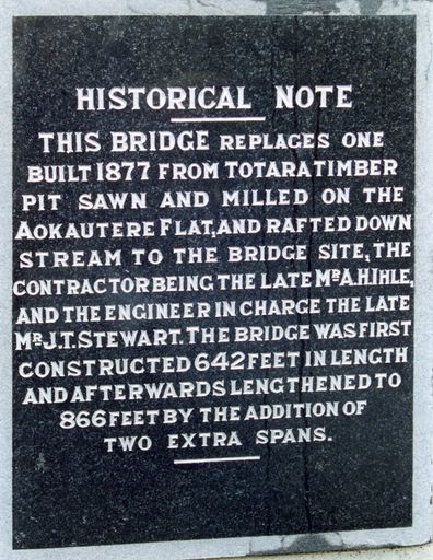 Fitzherbert Bridge plaque