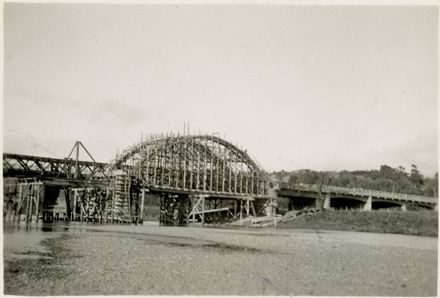 Construction of the Southermost Arch of the Fitzherbert Bridge - view from the riverbed