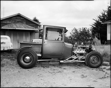 Vintage truck with engine exposed