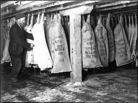 Pork carcasses, Longburn Freezing Works